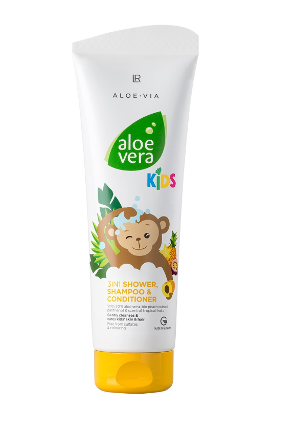 Aloe Vera Kids Champô, Gel de Duche e Amaciador 3 em 1